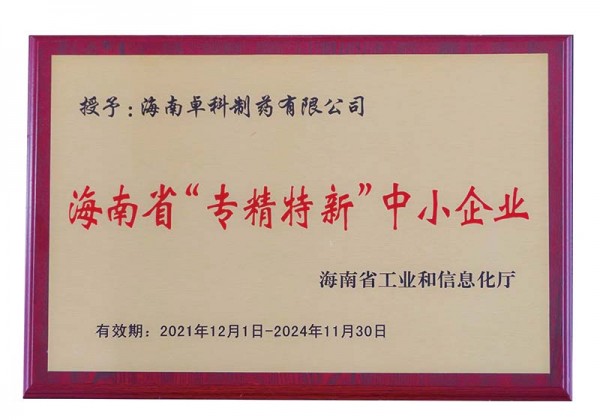 2021年-2024年海南省“專精特新”中小企業(yè)